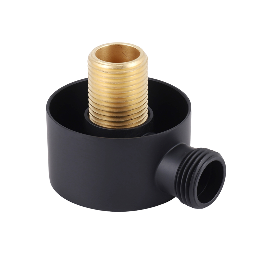 Wall Supply Elbow,Brass Round Mount Shower Hose Connector-Black 4851857798567