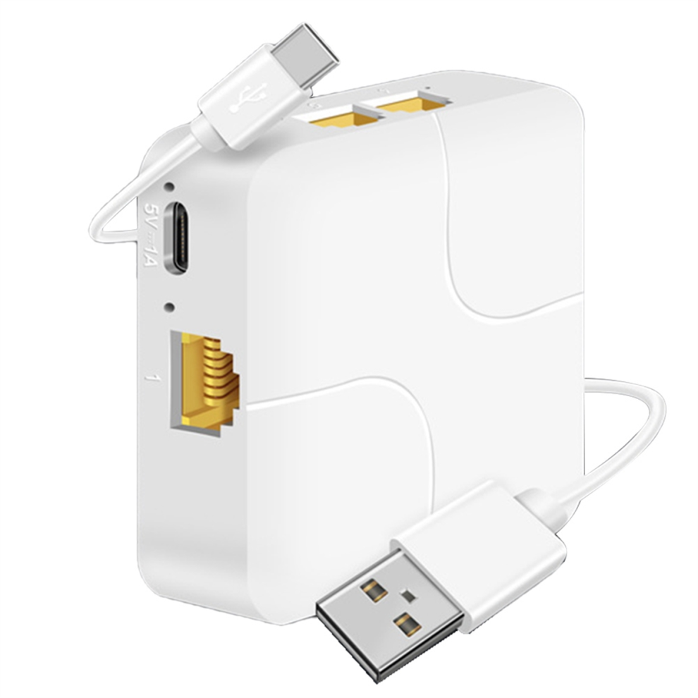 New Gigabit One-To-Four Splitter 1000Mbps Network Distributor Switch White 4851857730598