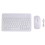 10inch Wireless Keyboard and Mouse RGB Backlit Rechargeable White 1