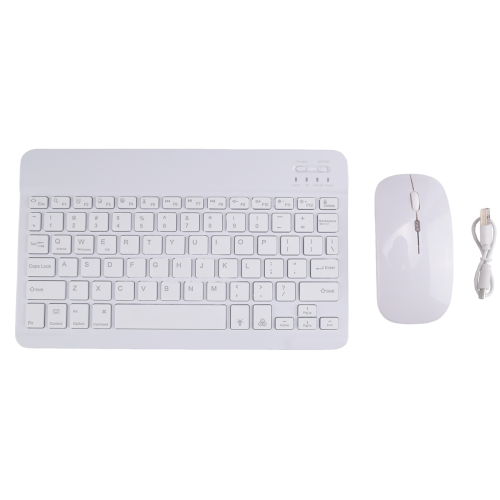 10inch Wireless Keyboard and Mouse RGB Backlit Rechargeable White 1