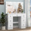 White Dressing Table With Large LED Mirror 7 Drawers Large Vanity Desk 3