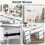 White Dressing Table With Large LED Mirror 7 Drawers Large Vanity Desk 8