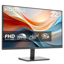 KOORUI E2212F 22 Inch FHD Monitor, Gaming 100Hz, VA Computer Monitors, 1080P Pc Screen, Adaptive Sync, 5ms, VESA 100x100mm, Eye Care, HDMI, VGA