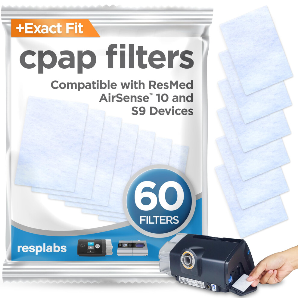 Resplabs Medical Inc. Resplabs Cpap Filters Compatible With The Resmed Airsense, Aircurve 10 & S9 Machine (Pack Of 60)
