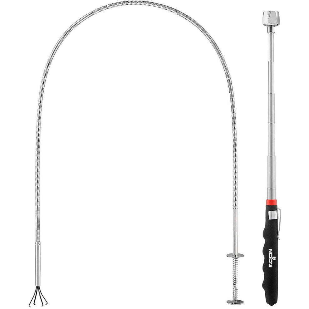 Nocry Pick-Up Tool Set - Includes Flexible Claw Grabber Tool And Telescoping Magnet Pick-Up Tool