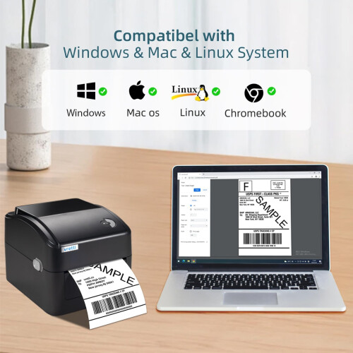 vretti Thermal Printer USB Label Printer Thermal Label 4x6 for Shipping Compatible with Windows, Mac OS and Linux systems 1