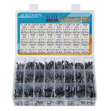 AUKENIEN Electrolytic Capacitor Kit 24 Values 670pcs Aluminum Industrial Electrical Radial Capacitors Assortment Set from 0.1uF to 1000uF 10V 16V 25V