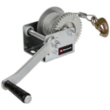 Einhell Manual Cable Winch TC-WI 500 (max. Bearing Force 500 kg, 10 m Wire Cable, Return Lock, Non-Slip Grip incl. Safety Hook and Safety tab)