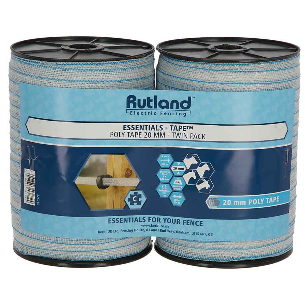Kerbl Rutland Essentials Poly Tape 20Mm (200M) Twin Pack
