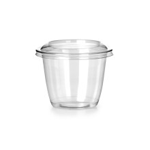 Signature Packaging - 100 Pack Small Plastic Takeaway Container with Lid - Perfect Sauce Pot - 8oz (15 Tablespoons)