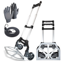 WMR Heavy Duty Aluminium Folding Hand Truck Trolley | Multi-Purpose Sack Barrow Cart | Lightweight & Durable Aluminium Trolley for Luggage, Home,