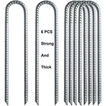 IME Ground Rebar Stakes Garden Staples Tent Nails Galvanized Steel U Pegs Gardening Anchors, Heavy Duty Landscape Pins for Camping Tents Trampoline