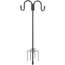 Shepherds Hook, 234 cm Adjustable Bird Feeder Pole with 5 Prongs Base, Heavy Duty Rustproof Double Shepards Hooks for Outdoor Hummingbird Feeder