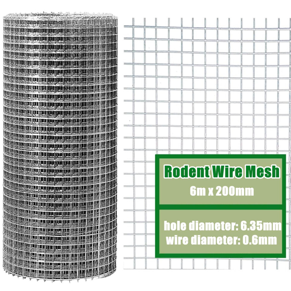 LATERN 6m x 200mm Rodent Wire Mesh, 304 Stainless Steel Rats Proofing Wire Metal Mesh to Blocks Mice Mouse Squirrel Bird Access - Pest Prevention Mesh-image-OPC-PJRJDK9-NEW