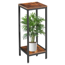 IBUYKE 30 Inch Tall Plant Stand Indoor, 2 Tier Wood Corner Plant Stand, Modern Square Plant Shelf Flower Pot Holder for Living Room Patio Balcony