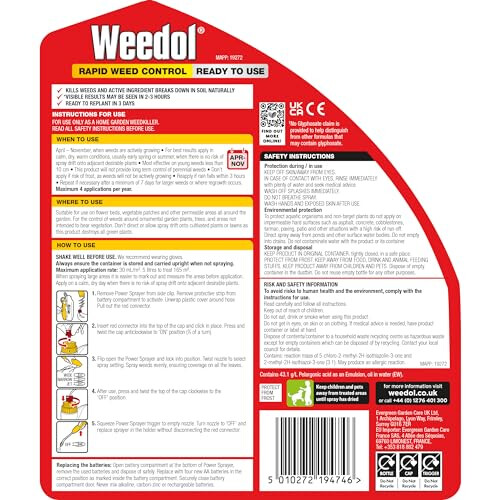 Weedol Weedol Rapid Weedkiller with Power Sprayer, Ready To Use, 5L 1