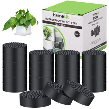 homekit Flower Pot Feet; 24 Pieces; Black; Rubber ? Non-Slip Invisible Risers for Gardening Plants Indoor and Outdoor