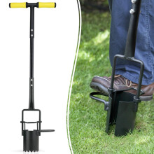 Colwelt Bulb Planter Tool Long Handle, Serrated Base Bulb Planters Gardening Bulb Transplanter with Soft Grip, Heavy Duty Sod Plugger for Digging
