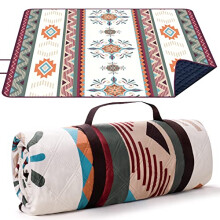 LARUTAN Extra Large Waterproof Picnic Blanket 200x300cm, Foldable Sandproof Beach Mat with Carry Handle, Washable for Family Summer Holidays, Garden