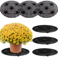 CCCYMM 6 Pcs Plant Level Pot Elevator, Heavy Duty Plant Stand, Black Round Plant Flower Pot Holder Plastic Plant Risers for Indoor Outdoor Garden Deck