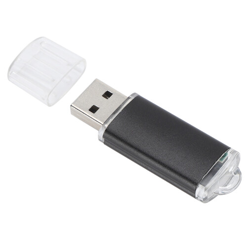 Clé USB 2.0 Slim noire à capot transparent 8 Go
