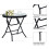 PHI VILLA Folding Side Table, Foldable Coffee Table, Outdoor Garden Table, Small Round Patio Table - Transparent 5