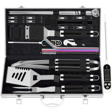 ROMANTICIST 26pcs Extra Thick Stainless Steel Grill Tool Set for Men,Heavy Duty Grilling Accessories Kit for Backyard, BBQ Utensils Gift Set with Meat