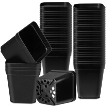 Muzhira Pots for Seed Starting/Cuttings, 7cm 50pcs Plastic Square Plant Nursery Pots,Seed Pot Flower Plant Container for Fruit, Vegetable, Plant,