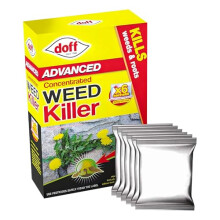 Doff Advanced Concentrated Weedkiller 80ml x 6 Sachets Extra Strong with Glyphosate Super Strong High Strength Concentrated Weed & Roots Killer Liquid