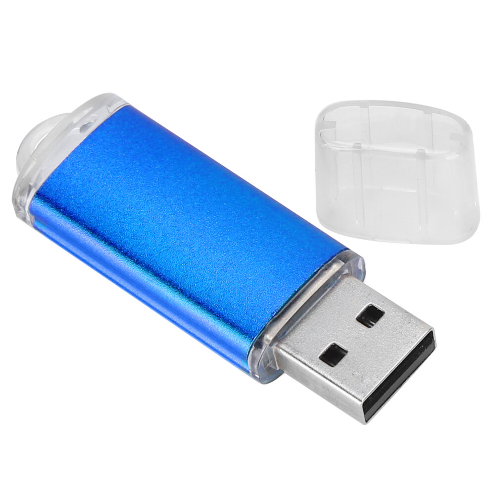 8Gb Aluminum Usb Flash Drive With Transparent Cover And Led Indicator Blue 9311343632782
