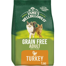 James Wellbeloved Adult Grain-Free Turkey 1.5 kg Bag, Hypoallergenic Dry Cat Food