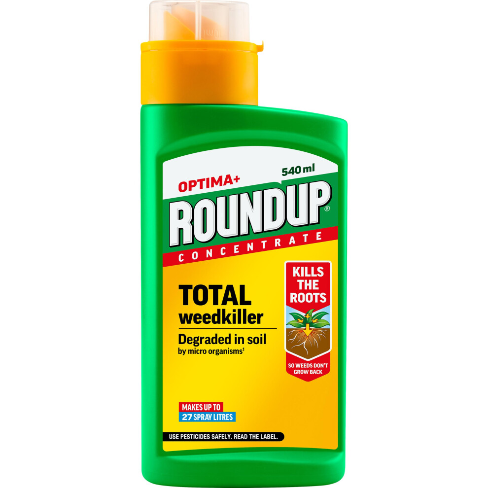 Roundup Optima+ Total Weedkiller, Concentrate, 540 Ml