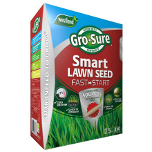Gro-Sure 20500254 Aqua Gel Coated Fast Start Smart Grass Lawn Seed, 25 m2, 1 kg - Blue