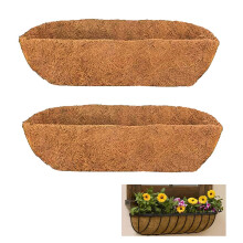 HH-LIFE 2 pcs Pre-formed Molded Coco Liners 24 inch (60cm) Wall Trough Coco Liner Window Box Liner For Wall Mounted Planters/Window Flower Baskets