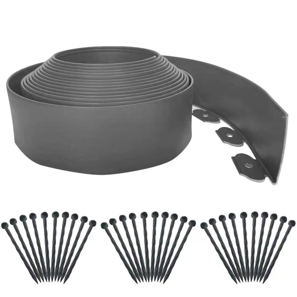 Flexible Garden Edging Borders 10M,Landscape Edging [Extra Tall 10Cm High]With 30Pcs Stakes, No Dig Garden Border Lawn Edging Mini Plastic Fence For 8000000992598
