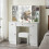 Bedroom Dressing Table Makeup Desk with LED Mirror 3 drawers +Stool Uk 5