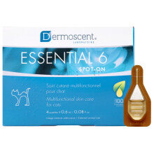 Dermoscent Essential 6 spot-on for Cats - Skin Care for Dandruff Dry or Oily Skin & Hair Loss - Natural Essential Oils & Fatty Acids - for a Healthy