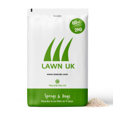 Sprogs & Dogs Ultra Hardwearing Grass Seed by Lawn UK - 2kg Up to 60sqm Coverage - Ultimate Tough Grass Seed for Family lawns - Fast Growing & Super
