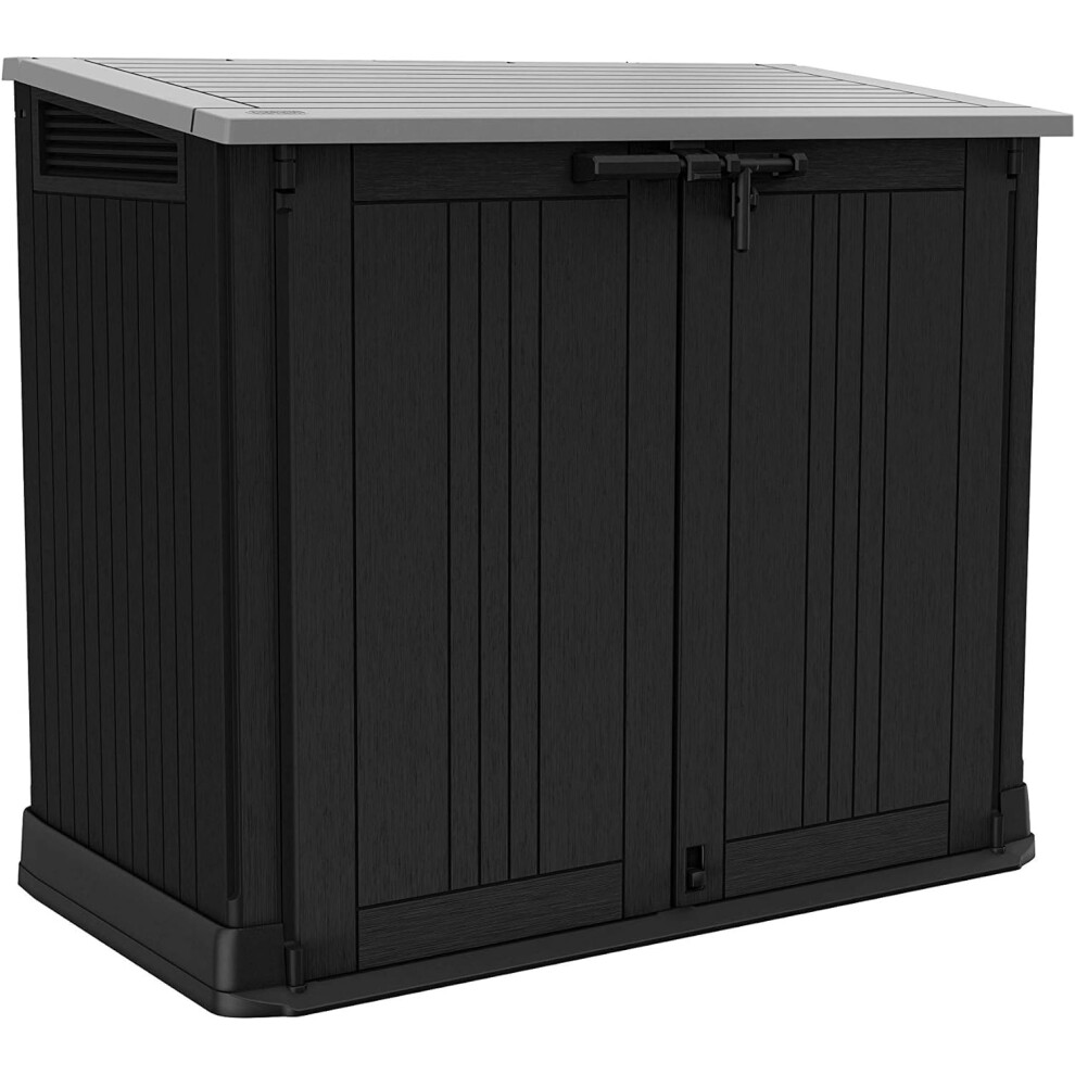 Keter 249319 Store it Out Nova Outdoor Garden Storage Shed, 32 x 71.5 x 113.5 cm, Dark Grey with Light Grey Lid