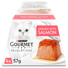 Gourmet Revelations Salmon in Gravy Wet Cat Food 4x57g, Pack of 6