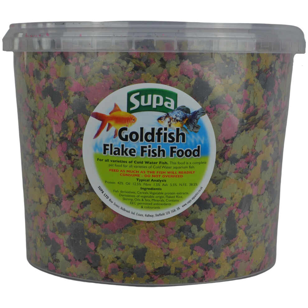 Supa Goldfish Flake Fish Food 3 Litre, Complete Cold Water Aquarium Fish Diet, Nutritious