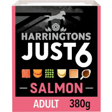 Harringtons Just 6 Complete Grain Free Hypoallergenic Salmon & Veg Wet Adult Dog Food 380g (Pack of 8) - In A Tasty Gravy