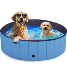 T2Y Dog Pool, 2025 Upgraded Dog Padding Pool, 120cm with 6mm High-Strength PP Board, Quick to Set Up and Drainage Hole, Thickened Bottom Padding Pools