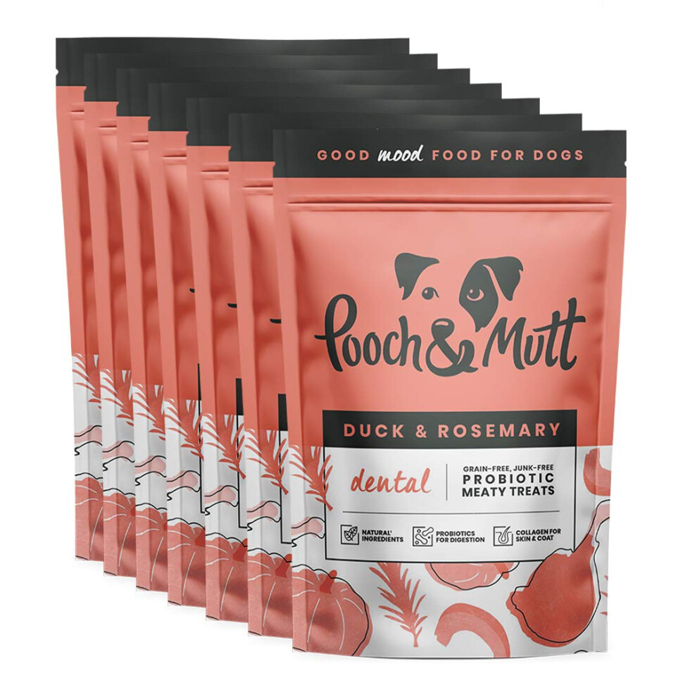 Pooch & Mutt - Meaty Dog Treats (Grain Free), Duck & Rosemary, Pack Of 7X120g