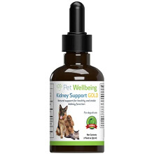 Pet Wellbeing Kidney Support Gold for Dogs - Supports Healthy Kidney Function, Fluid Balance, Energy Levels, Rehmannia, Dong Quai -