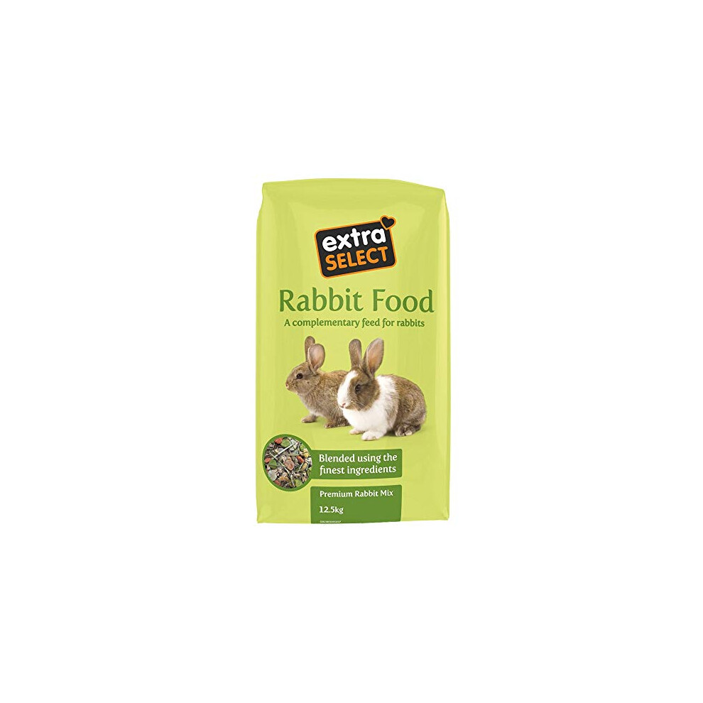 Extra Select Premium Rabbit Mix - Muesli, Rabbit Nuggets, Peaflakes,and Forage with Vitamins & Minerals - 12.5kg