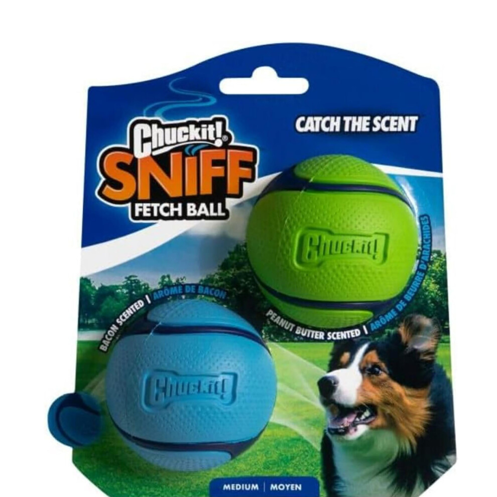 Chuckit! Scented Dog Ball Interactive Toys For Dogs Durable Rubber Launcher Thrower Compatible Ball For Dogs For Boredom. Bacon And Peanut Butter