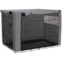 Dog Crate Cover for Large Dog Crate, Grey Cage Cover Fits Most Dog Cages, Durable Windproof Pet Kennel Cover Provided for Wire Dog Crates Frosted
