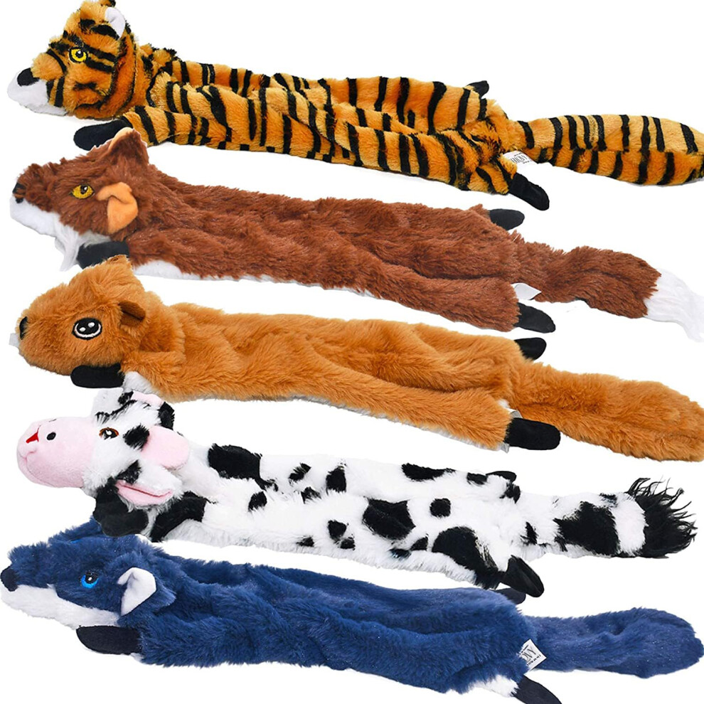 Sharlovy Dog Squeaky Toys 5 Pack, Pet Toys Crinkle Dog Toy No Stuffing Animals Dog Plush Toy Dog Chew Toy For Large Dogs And Medium Dogs Squeeky