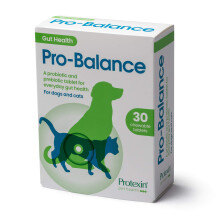 Protexin Pet Health Pro-Balance Probiotic for Dogs and Cats ? Daily Chewable Probiotic and Prebiotic Tablet for Digestive Health Support ? Pack of 30